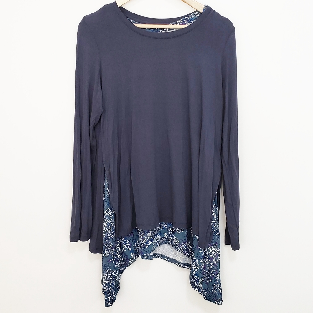 LOGO Lori Goldstein Long Sleeve Loose Top